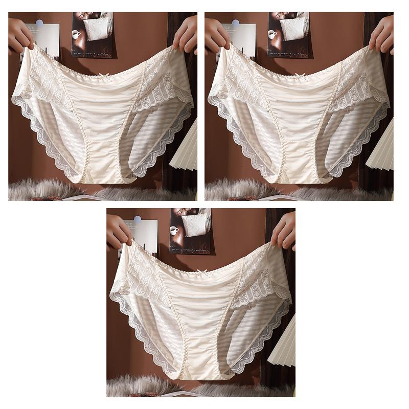 3Pcs/Set Lace Women Panties Breathable Plus Size Underwear French-Style Briefs Butt Lift Lingerie XL XXL 3XL 4XL 5XL