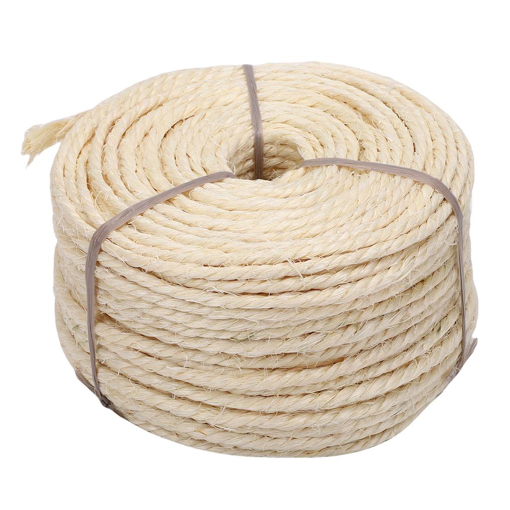 Sisal Rope DIY Soft Sturdy Cat Scratching Post Hemp Rope Replacement for Cat Toy 0.16in X 164ft White