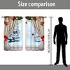 Christmas Decorative Printed Curtains Decor Design Polyester Suitable Small Windows Kitchen Bedroom Dining Room Easy Install Decoration Holiday Themed
