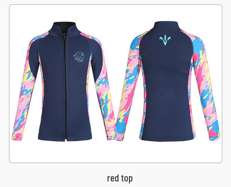 2.5mm Kids' Long Sleeve Two-Piece Diving & Surfing Wetsuit for Boys and Girls - Cold Protection & Jellyfish Shield
