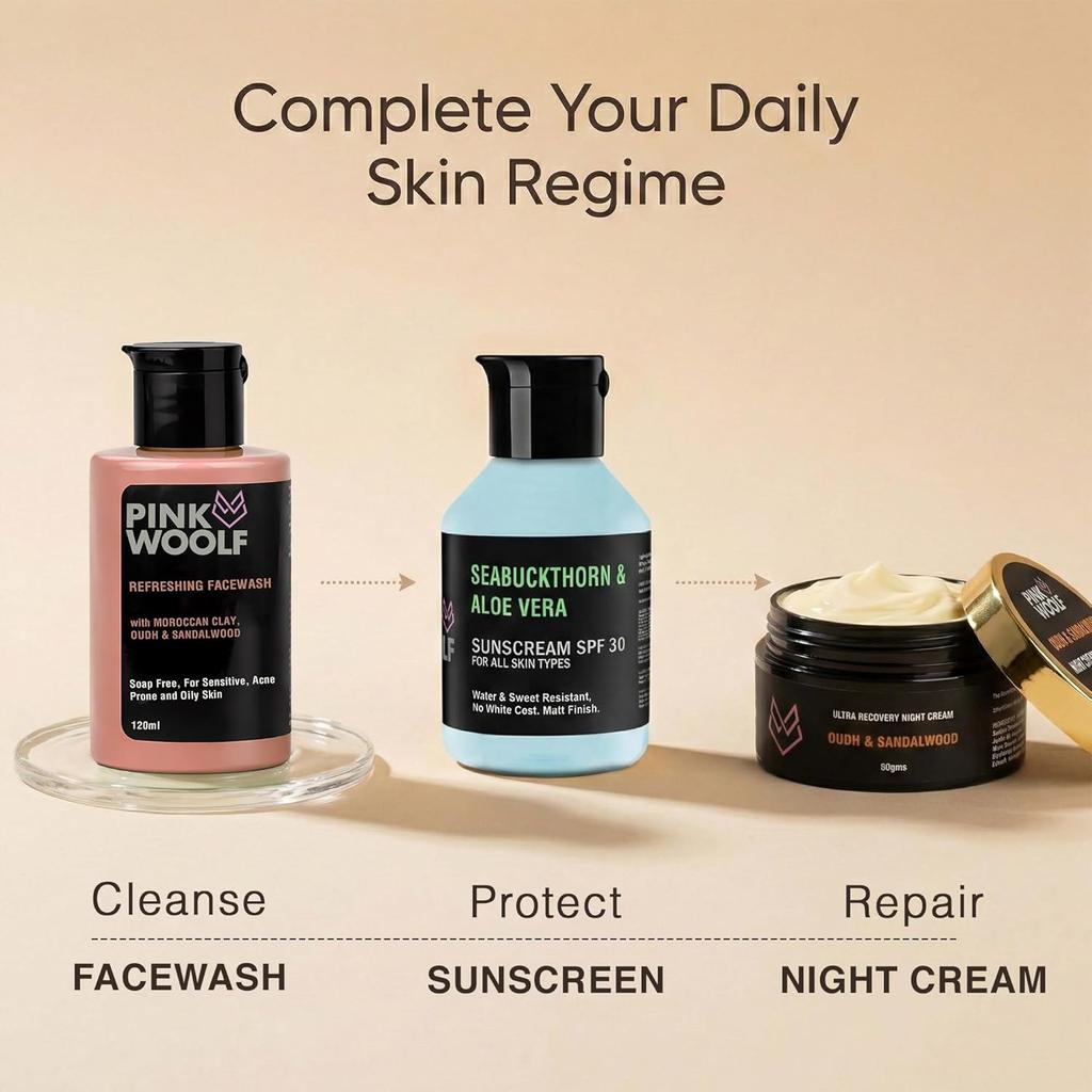 Face Wash for Men & Women – Daily Gentle Cleanser with Moroccan Clay & Sandalwood – Removes Dirt, Oil & Pollution –  120 Ml