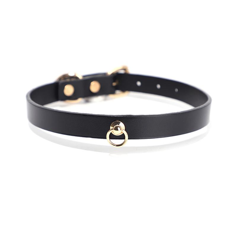 Collar Genuine Leather Series Slave Bed Neck Restraint Belt Strap for Couple Bondage Erotic Fun Sex Toy for Adult Female