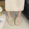 Internet Celebrity Versatile Casual Versatile Wool Slippers Women 2025 Autumn New Wear Heightened Thick-soled Lamb Wool Cotton Mop