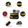 Adult Sailor Captain Hat - Cosplay, Adjustable Unisex Party Costume Headwear Accessory for Masquerade and Events, Nautical Theme