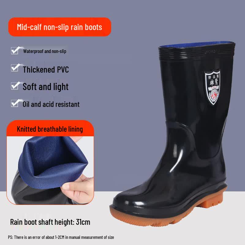Xionglu Heavy-Duty Anti-Slip Waterproof Work Rain Boots 41