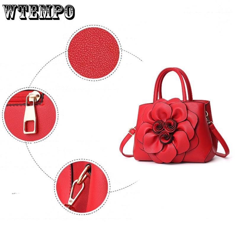 WTEMPO Women Fashion Flower Decoration Stylish Handbag Shoulder Bag Crossbody Bags