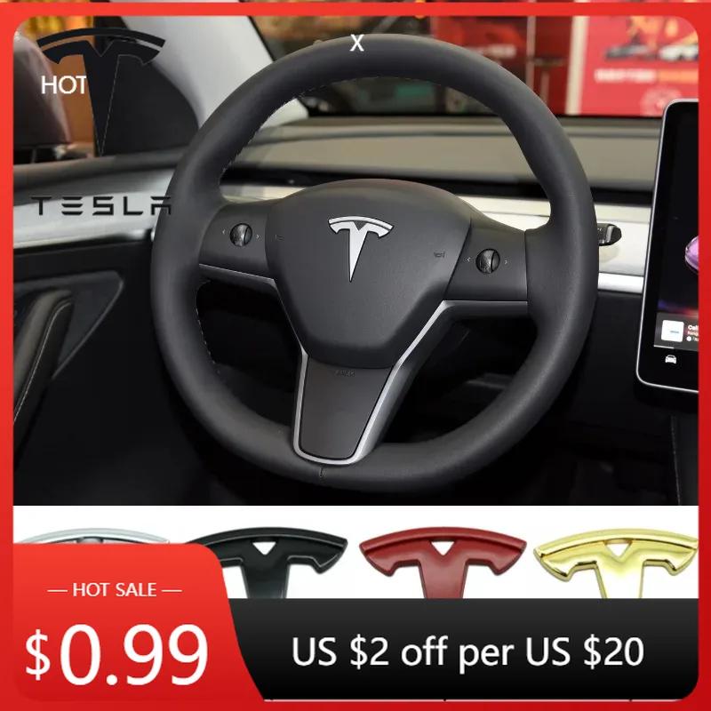 Autocolant Auto Tesla 5.5x5.5cm Metal Capac Volan Auto Autocolant Emblema Refitting pentru Tesla Model 3 Model S Model X Y SpaceX A