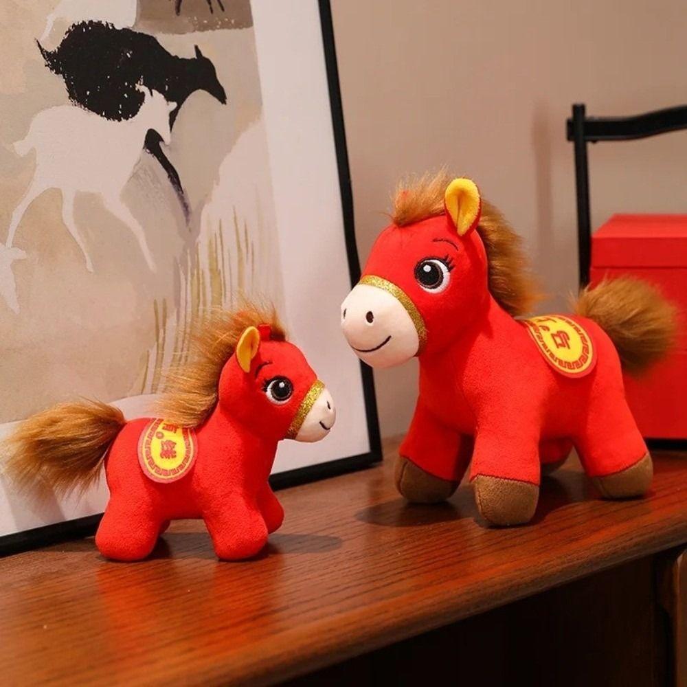 Plush Plush Pony Doll Stuffed Animal New Year Blessing Souvenir Plush Stuffed Animal Toy Gift