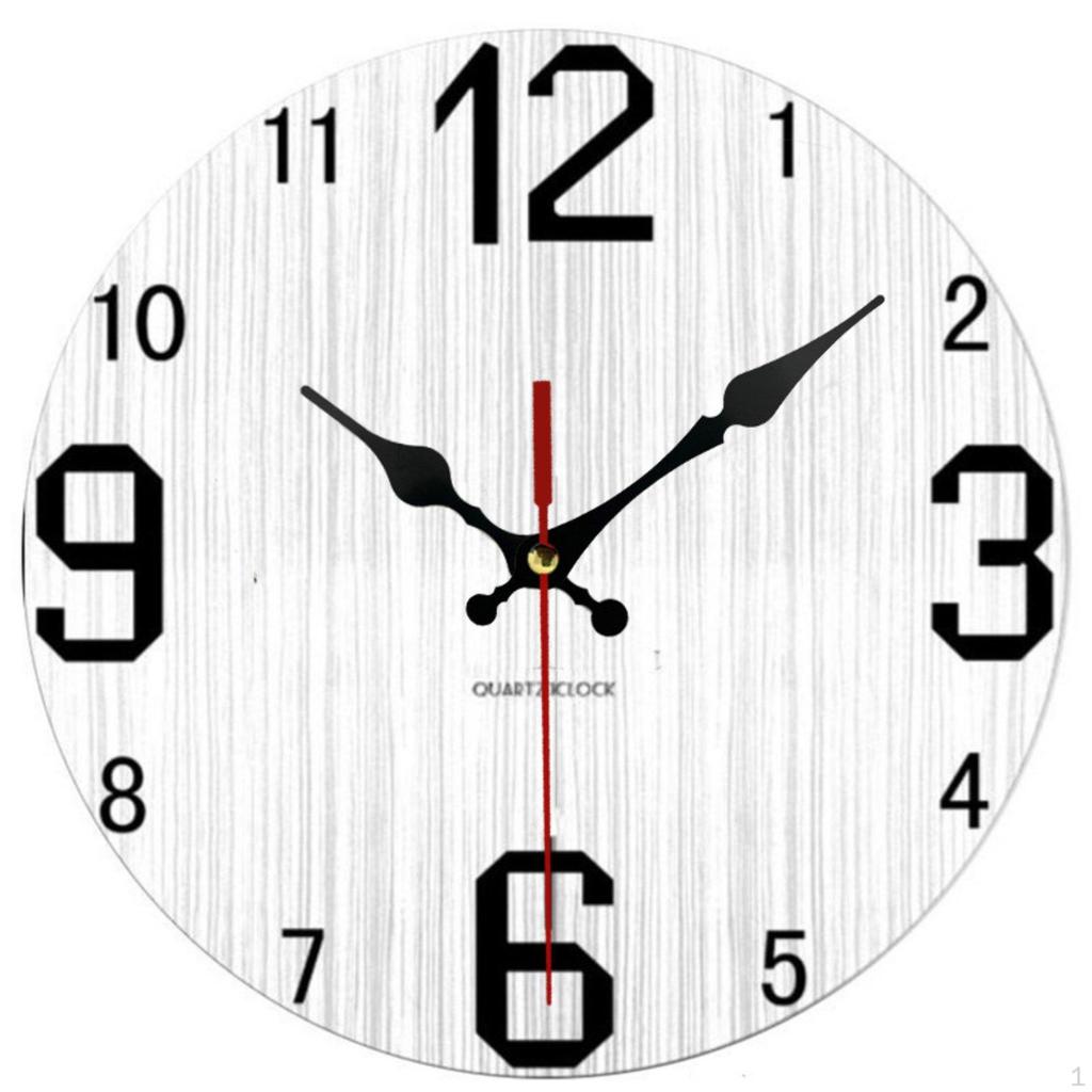 European Theme Wall Clock NonTicking Vintage Wooden Home Decor for Living Room, Bedroom,