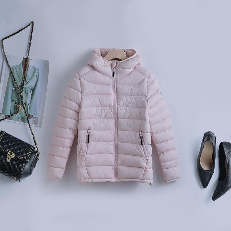 Winter new women's fashion hooded ribs down cotton clothes design sense light cotton coat