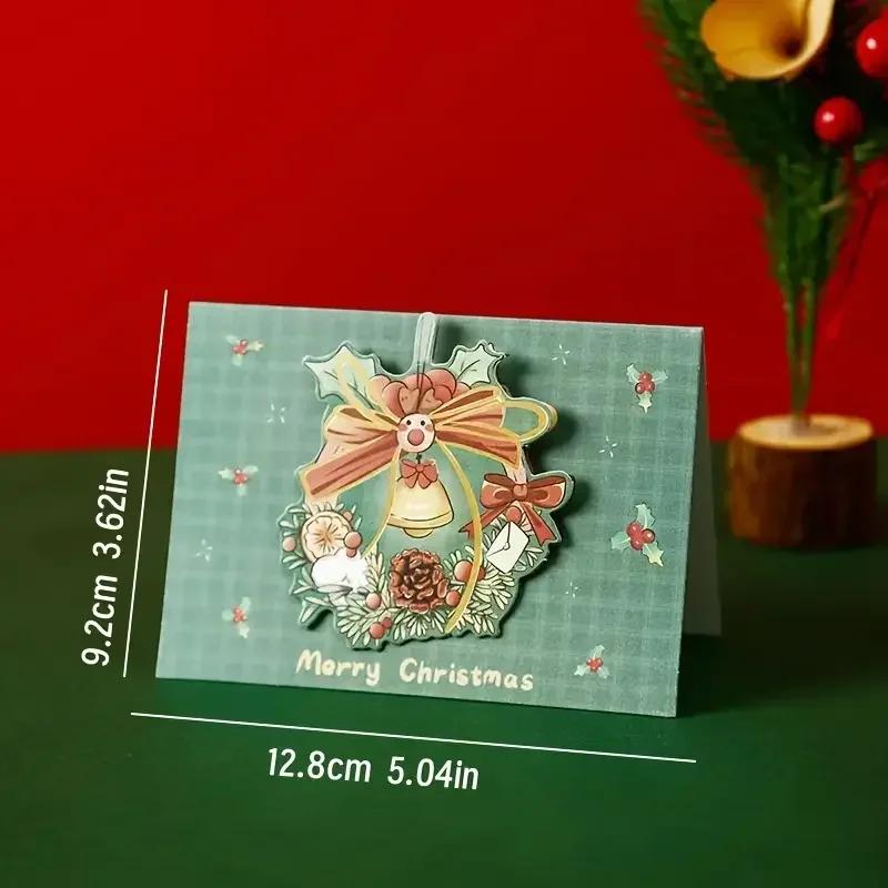 Folding Merry Christmas Santa Cards Best Wishes Greeting Card Xmas Gift for New Year Blessing Thank You Postcard