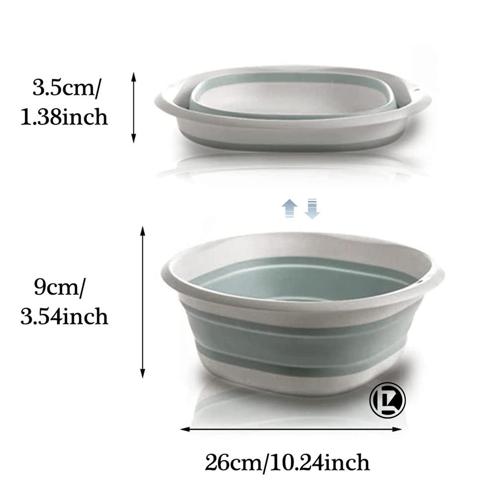 Foldable Square Hand Wash Basin Portable Basin Multifunctional Outdoor Travel Basin Space-Saving for Dishing Fruit Camping Laund
