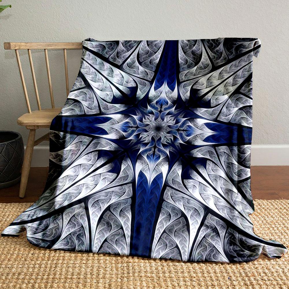 Intricate radial pattern resembling a metallic star with swirling details. for all seasons blanket lunch break throw gift