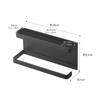Yamazaki Magnetic Umbrella Holder with Tray, Black, Approx. W20 X D7 X H9.5cm, Smart Umbrella Stand for Entryway Storage with Hooks, 5042