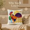 Art R-Rooster DoodleS Cushion Cover Double-Sided Printed Pillow Cover Hypoallergenic Dust-Mite Proof