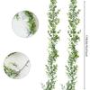 180cm Artificial Eucalyptus Garland With White Flowers For Home Festival Wall Hanging Garden Wedding Backdrop Arch Party Decor