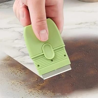 1 adet Mini Spatula Koruyucu Kılıflı Kompakt Taşınabilir Çift Uçlu Duvar Seramik Temizleyici Fayans Kazıyıcı Çok İşlevli Temizlik Aracı