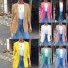Elegant Women Long Sleeve Slim Formal Suit Work Jackets With Stylish Lapel Collar
