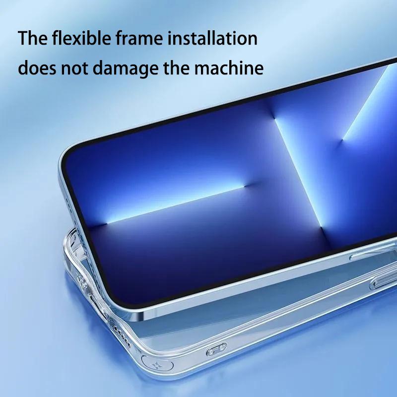 Soft TPU Bumper Case for iPhone 16 15 14 13 12 Pro Max Shockproof Scratch Resistant Transparent Cover Anti-Yellowing Phone Shell