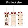 Wooden Picture Frames Christmas Tree Hanging Ornaments 6Pcs Memory Plaids Photo Strips with Bowknot For Festives Space