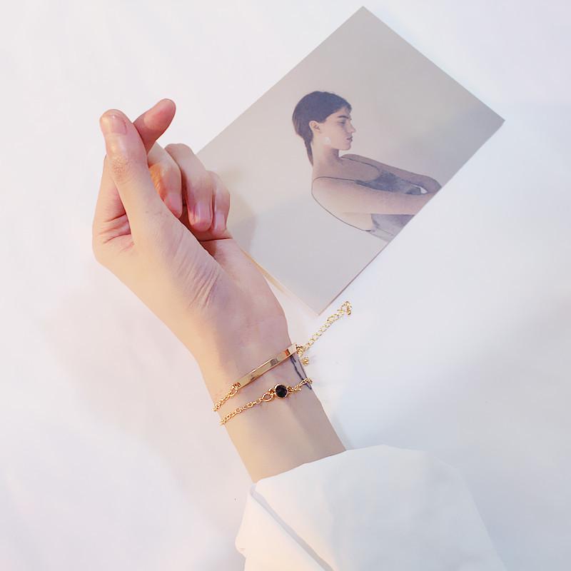 Versatile Double Layer Curved Tube Bracelet: Japanese & Korean Style Jewelry for Women - Ideal Birthday Gift.