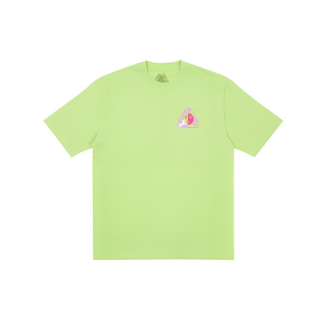 Palace FW21 Da One T-Shirt Light Lime Triangle Cartoon Print Round Neck Short Sleeve Unisex T-Shirt Green P21TS056