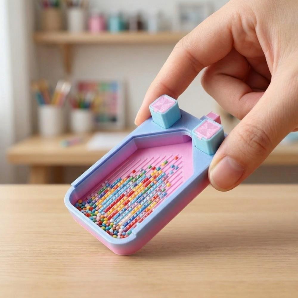 Multi-Color Partitioned Rhinestone Storage Tray Silky  Painting Accessories  for Adults