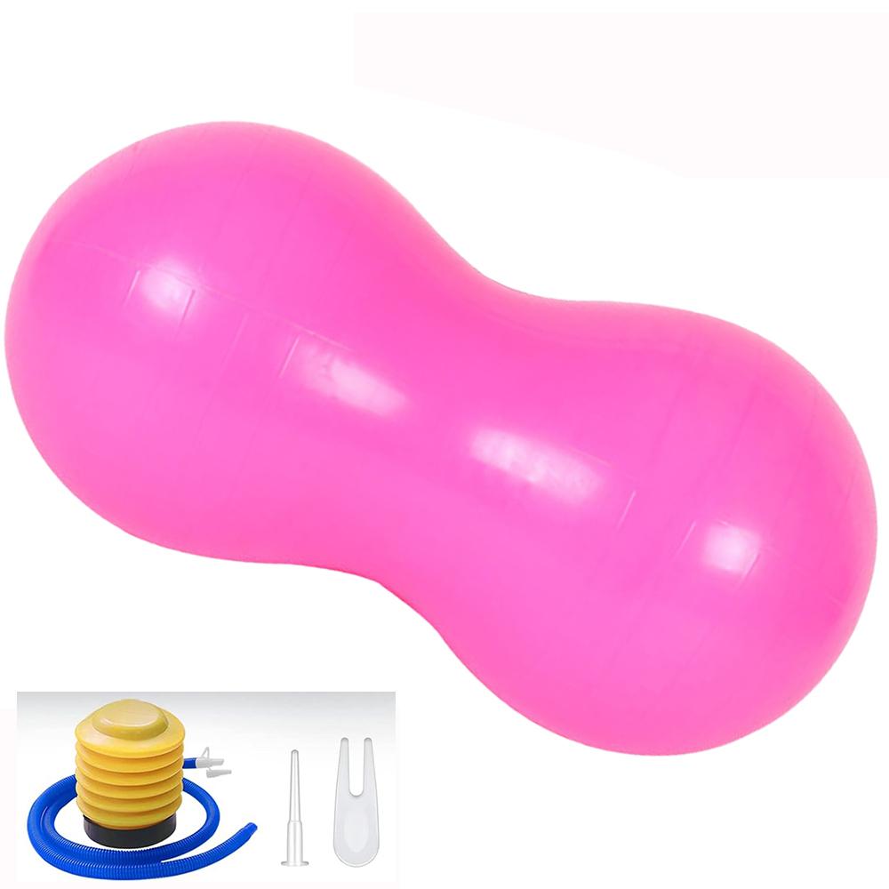 

1 шт. арахисовый мяч для упражнений с арахисом, йога для беременных, фитнес-стабилизация, земляной орех с насосом для родов, силовых тренировок розовый