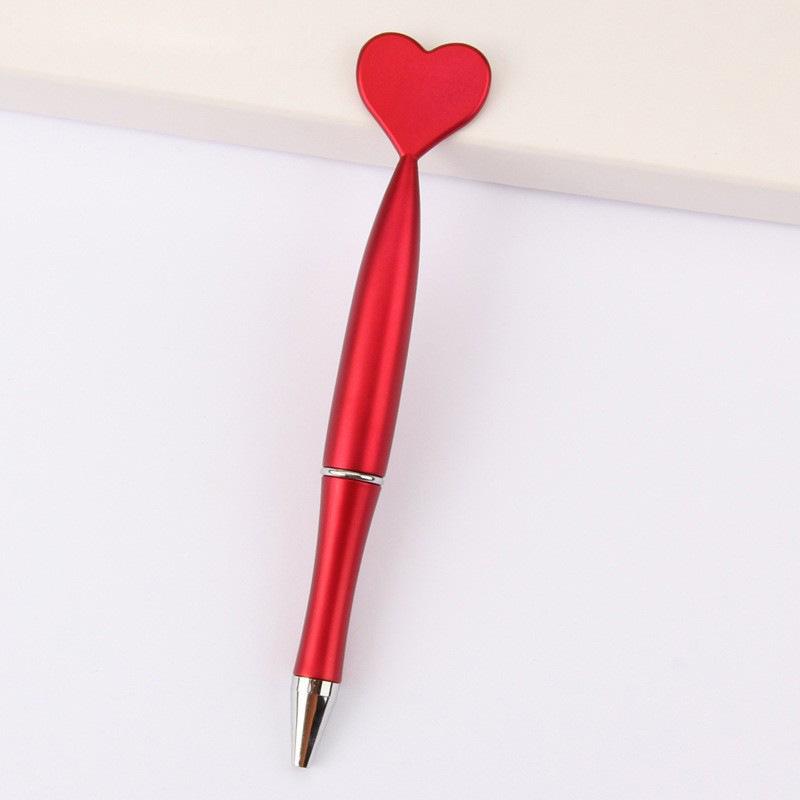 Heart-shaped Plastic Ballpoint Pen - Student Stationery Gift with Customizable Logo