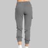 Side Pockets Ankle Banded Women Pants Slim Drawstring Mid Waist Sweatpants Streetwear