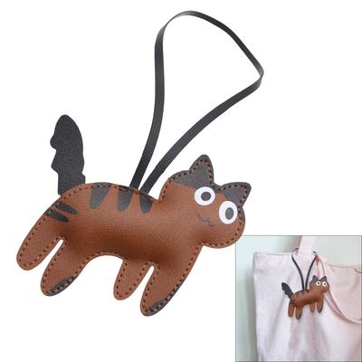 Cuteness Cat PU Leather Backpack Charm Stylish Bag Pendant PU Texture Suitable for Youthful Women and Students Present