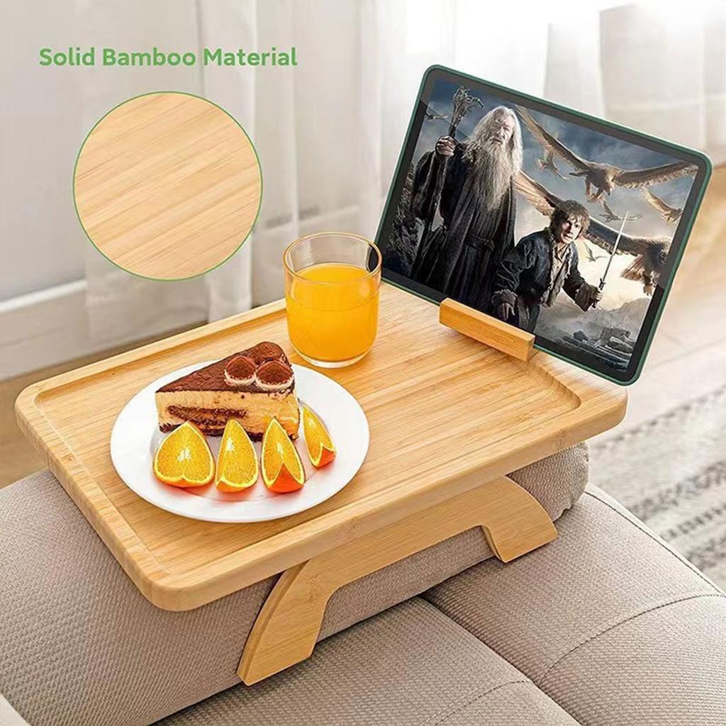 Wooden Sofa Tray Mobile Phone Stand Fruit Plate Wood Craft Ornament