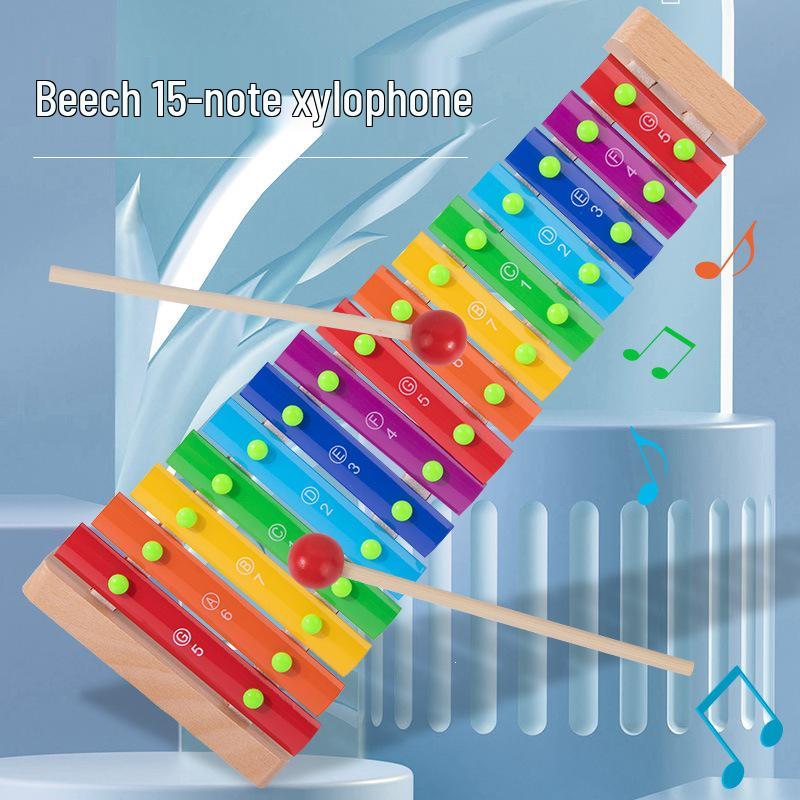 Beech 15-Note Children s Glockenspiel for Music and Color Recognition