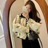 Women's Winter French Printed Thickened Warm Short Jacket