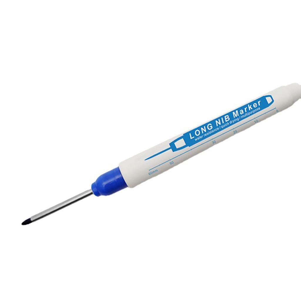 Multi-purpose Marker Pen Deep Hole Marker Pen Long Markers Black Blue Red for Bathroom Woodworking Rock Painting