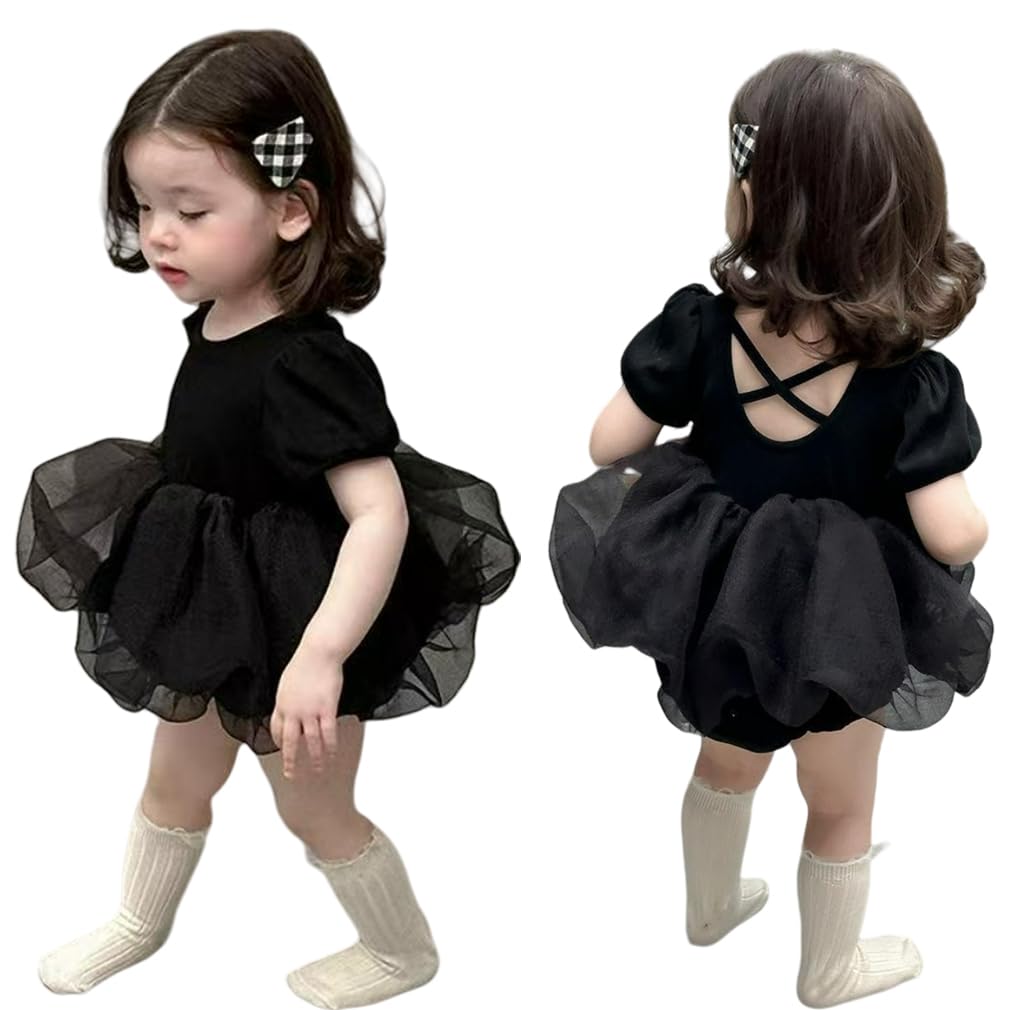 

Детский тюлевый ромпер для девочки, детское платье, нарядное платье для церемонии, детский подарок, 1 год, 100 дней, празднование дня рождения, посещение храма [Icyrain] Цельный (90,