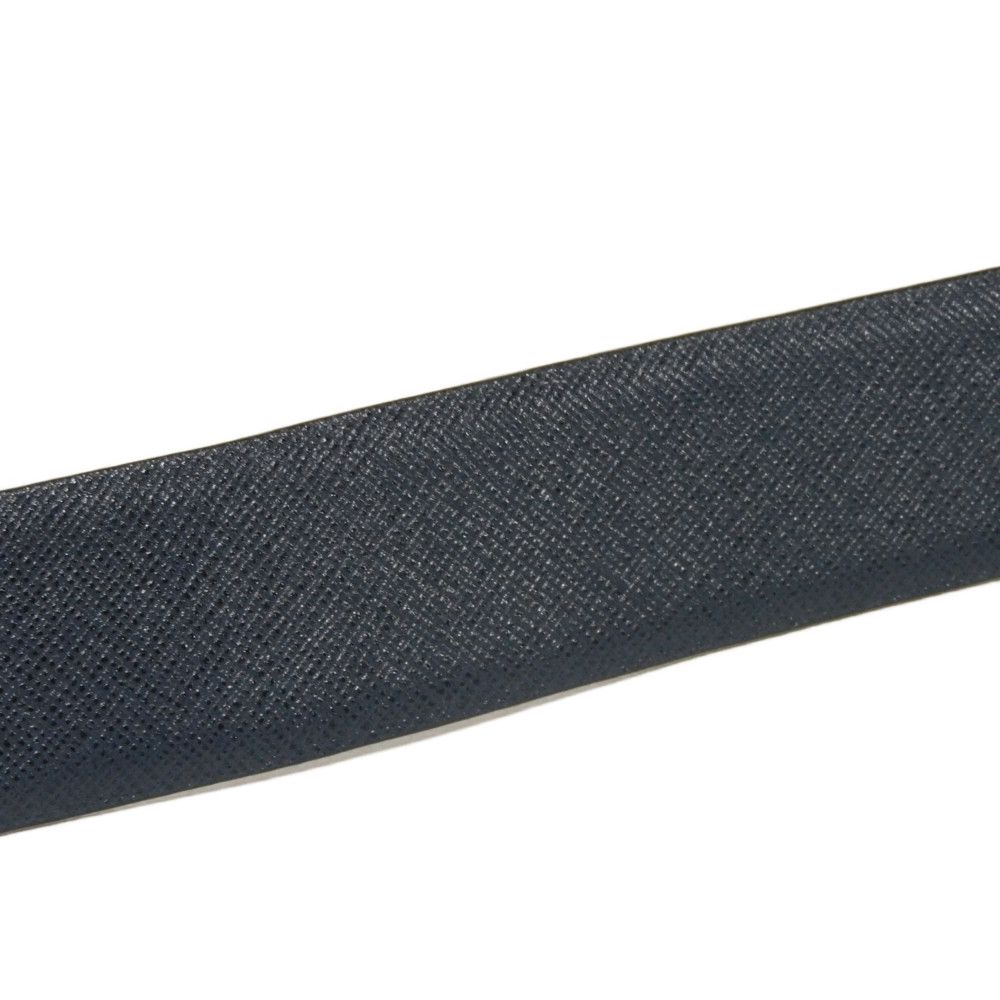 Used 11569 Sapphire Reversible 1.4" 2C5949 7966 Rotating Calfskin Black Navy Logo Buckle Nero Men's from Japan AUTHENTIC