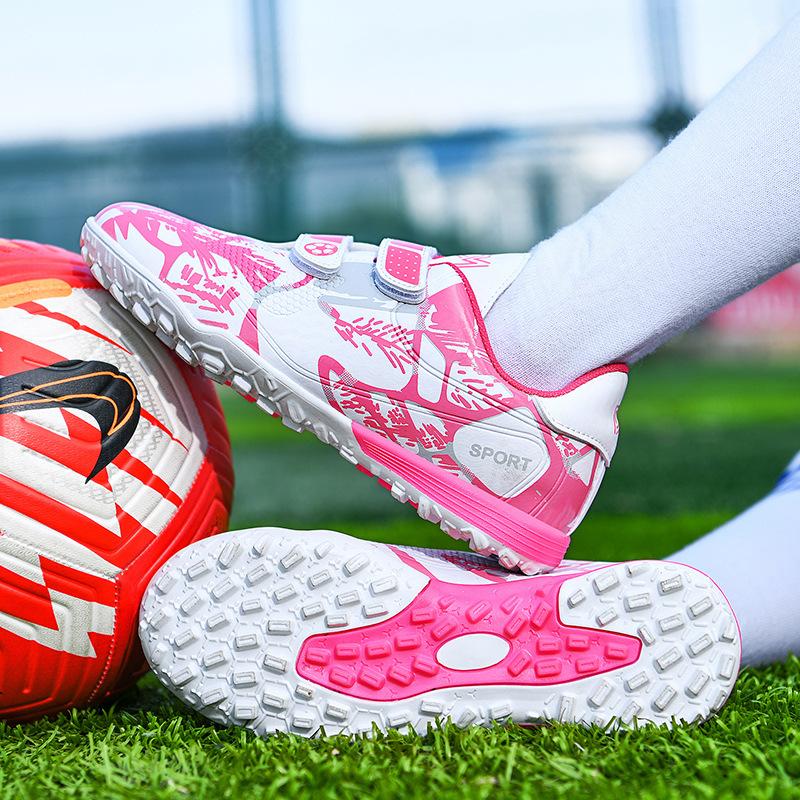 Foreign Trade Children's Football Shoes Velcro Men's and Women's Sports Football Shoes Broken Nails Student Football Game Training Shoes