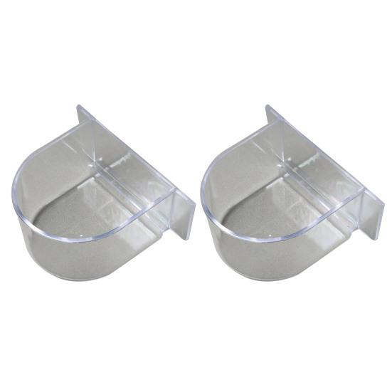 2Pcs Bird Feeding Utensils Hanging Long Lifespan Bite Resistant Professional Exquisite Pet Accessory Plastic