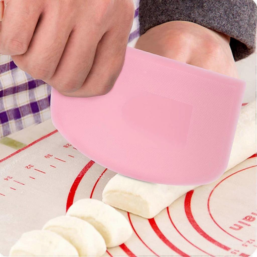 2Pcs 4.72x3.74 Inch/12x9.5cm Dough Scraper Plastic Pastry Cutter Bowl Scrapers Dough Bread Cutters Multipurpose Kitchen Tool for Cake Decorating Bakin