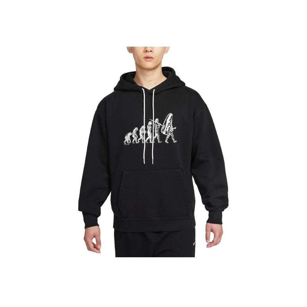 Nike Human Print Hoodie With Drawstring Men Hoodies Black FQ6898-010
