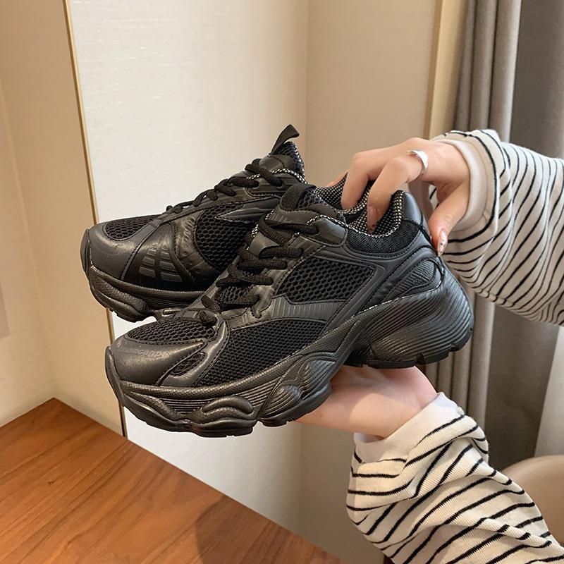 

Обувь Daddy женская ins tide 2024 осень и зима корейская версия модный тренд платформа спортивная обувь 35 чёрный