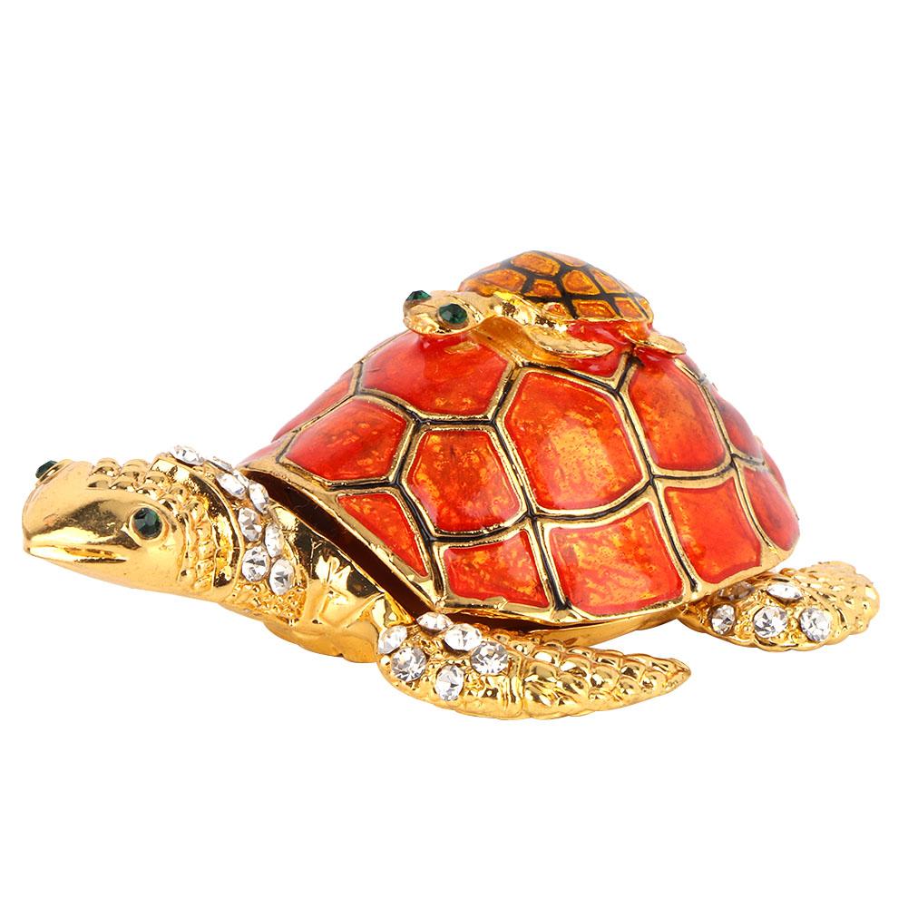 

Shiny Tortoise Decoration Tortoise Statue Metal Crafts Home Decor Ornaments (Orange)