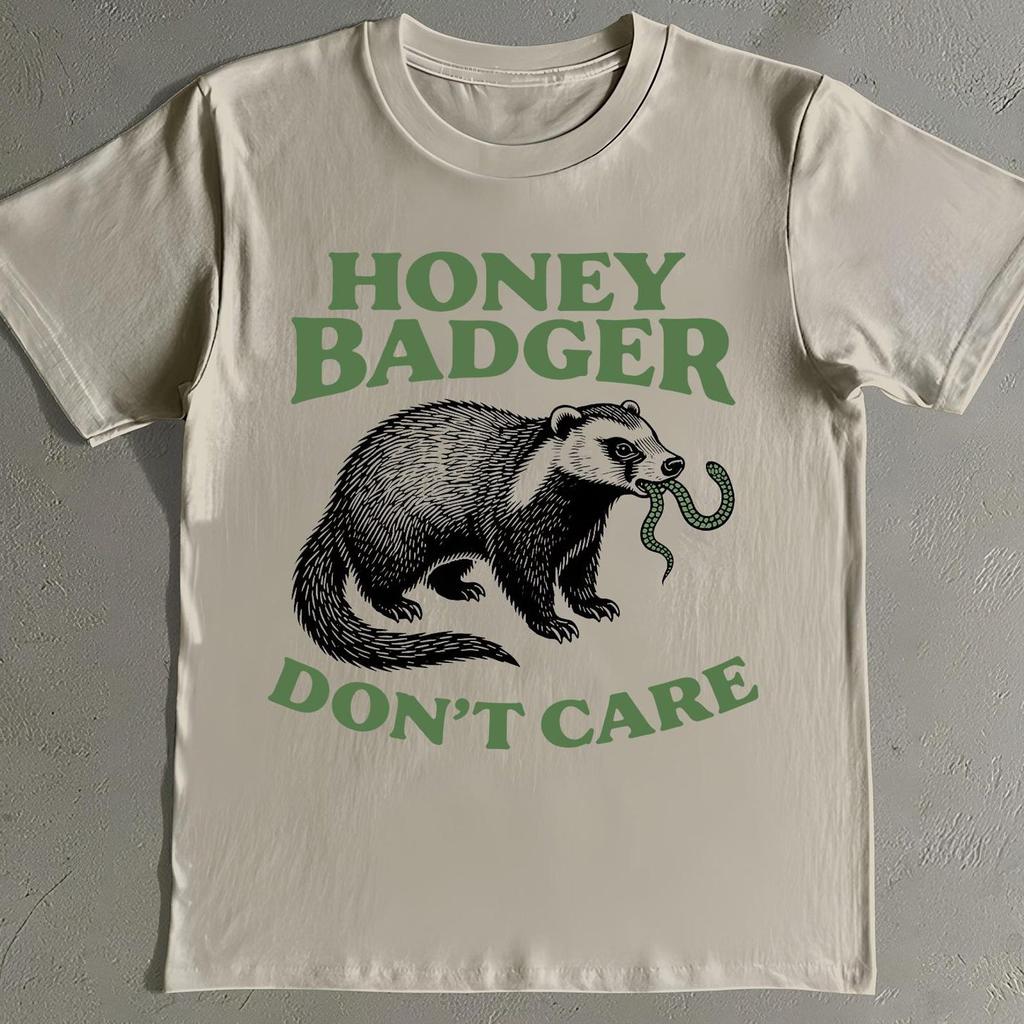 Honey Badger Don't Care Shirt: Savage Attitude, Funny Animal Tee
