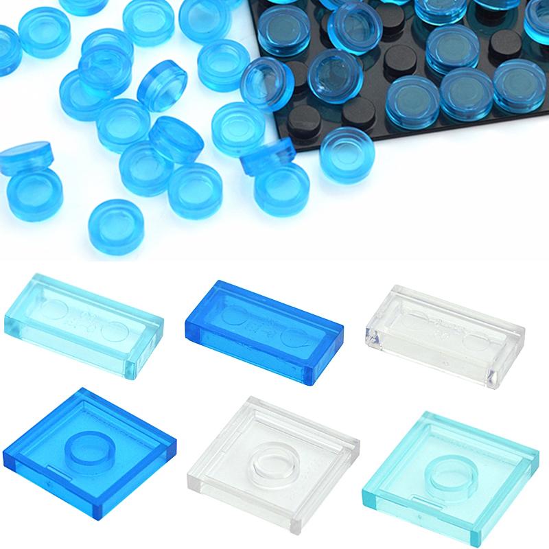 Bai Fen Bai Toys Lamp Block Bricks Transparent 1X1 Dot Size Diy Brick Playset Thin Figures Creative Diy Sea Water Brick Fits For 4073