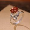 Damen Retro Chinesischer Stil Lotus Kapsel S925 Sterling Silber Ring - Elegantes Temperament Zeigefinger Accessoire
