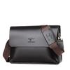 Genuine Leather Men's Horizontal Business Briefcase and Crossbody Shoulder Bag with Large Capacity