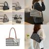 Stylish Korean Large Capacity Tote Bag For Women With Trendy Checkered Design For Spring Summer 2024