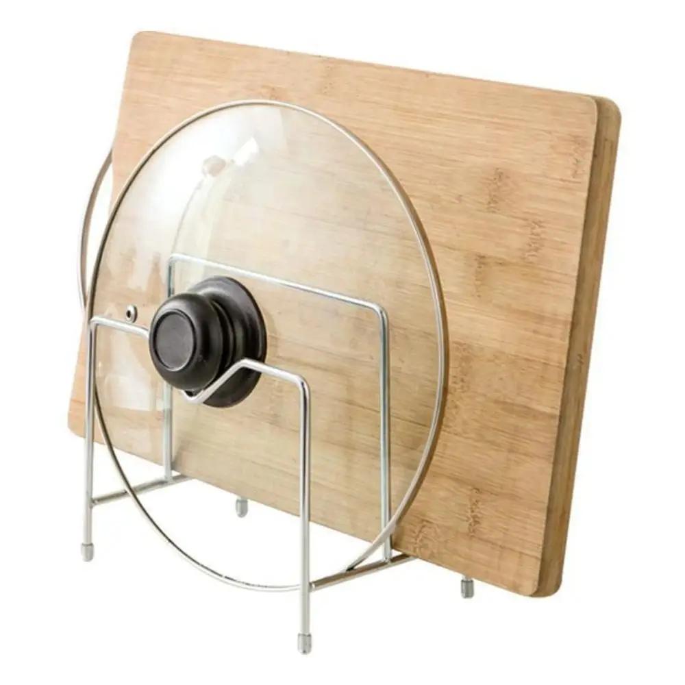 Portable Stainless Steel Cutting Board Holder Multi-layer Space Saving Pot Lid Stand Rustproof Chopping Board Organizer
