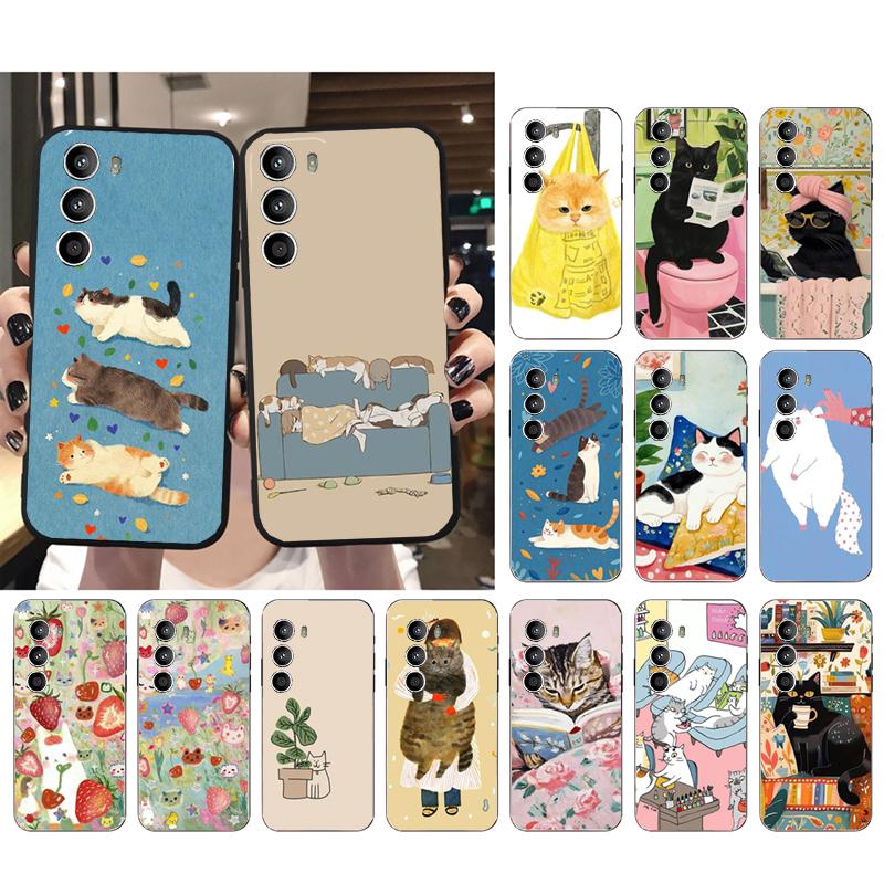 Fun Cat Phone Case For Moto G85 G55 G05 G14 G75 G31 G50 G52 G60 G13 G32 G84 G54 G53 G72 G24 Power
